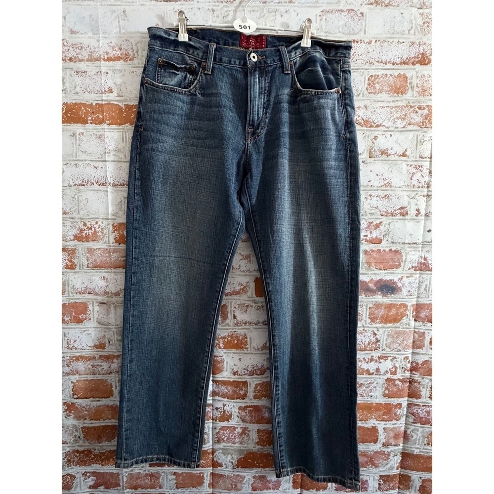 Lucky Brand Jeans Mens 34x30 Blue Straight Leg Denim Dark Wash Casual